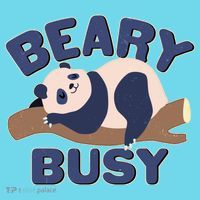 Beary Busy Cute Lazy Panda Button thumb 1