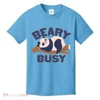 Beary Busy Cute Lazy Panda Kids T-Shirt thumb 0