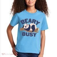Beary Busy Cute Lazy Panda Kids T-Shirt thumb 2