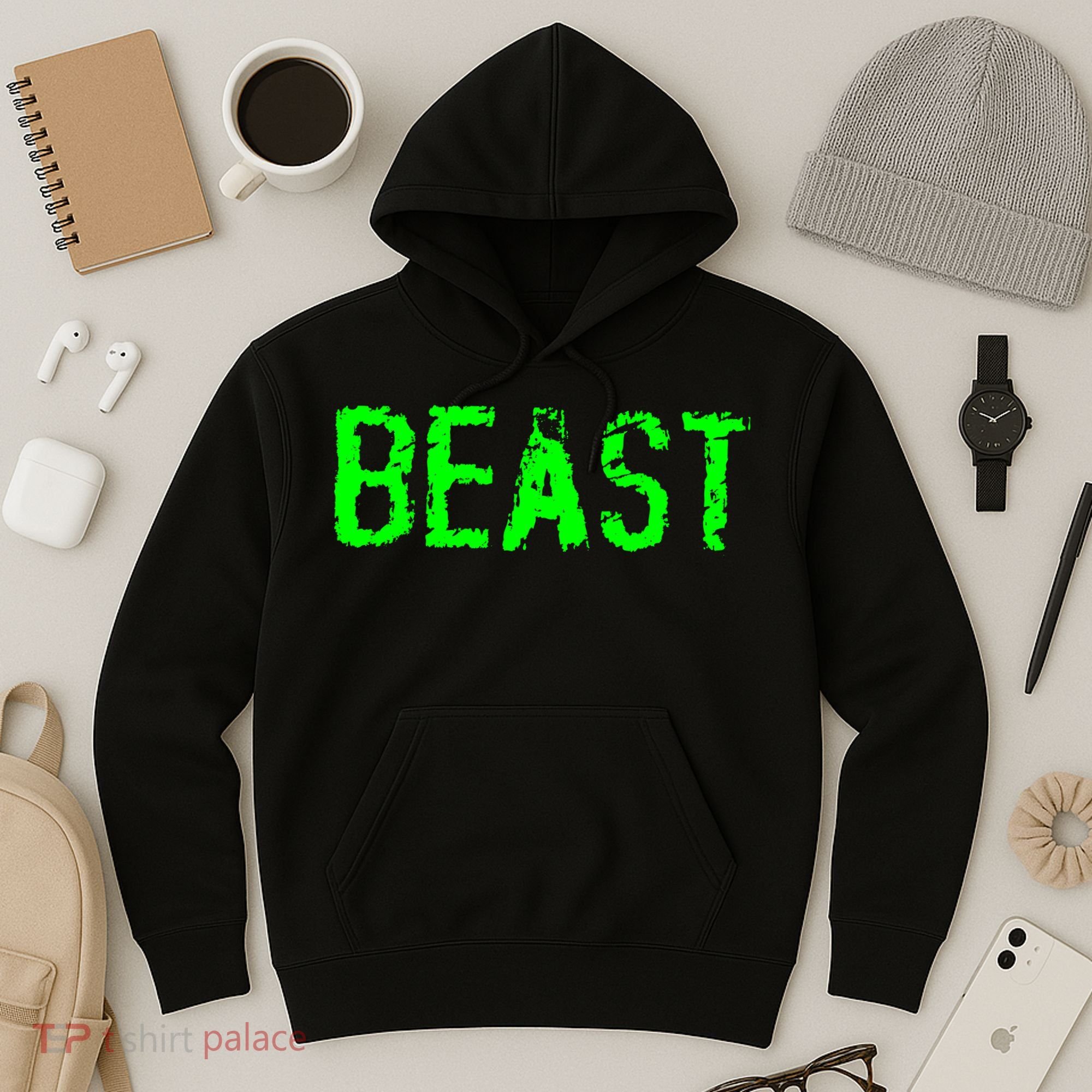 Beast Gym Workout Mode Fitness Logo Hoodie
