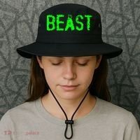 Beast Gym Workout Mode Fitness Logo Bucket Hat thumb 3