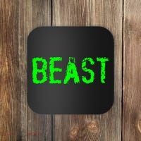 Beast Gym Workout Mode Fitness Logo Coaster thumb 0