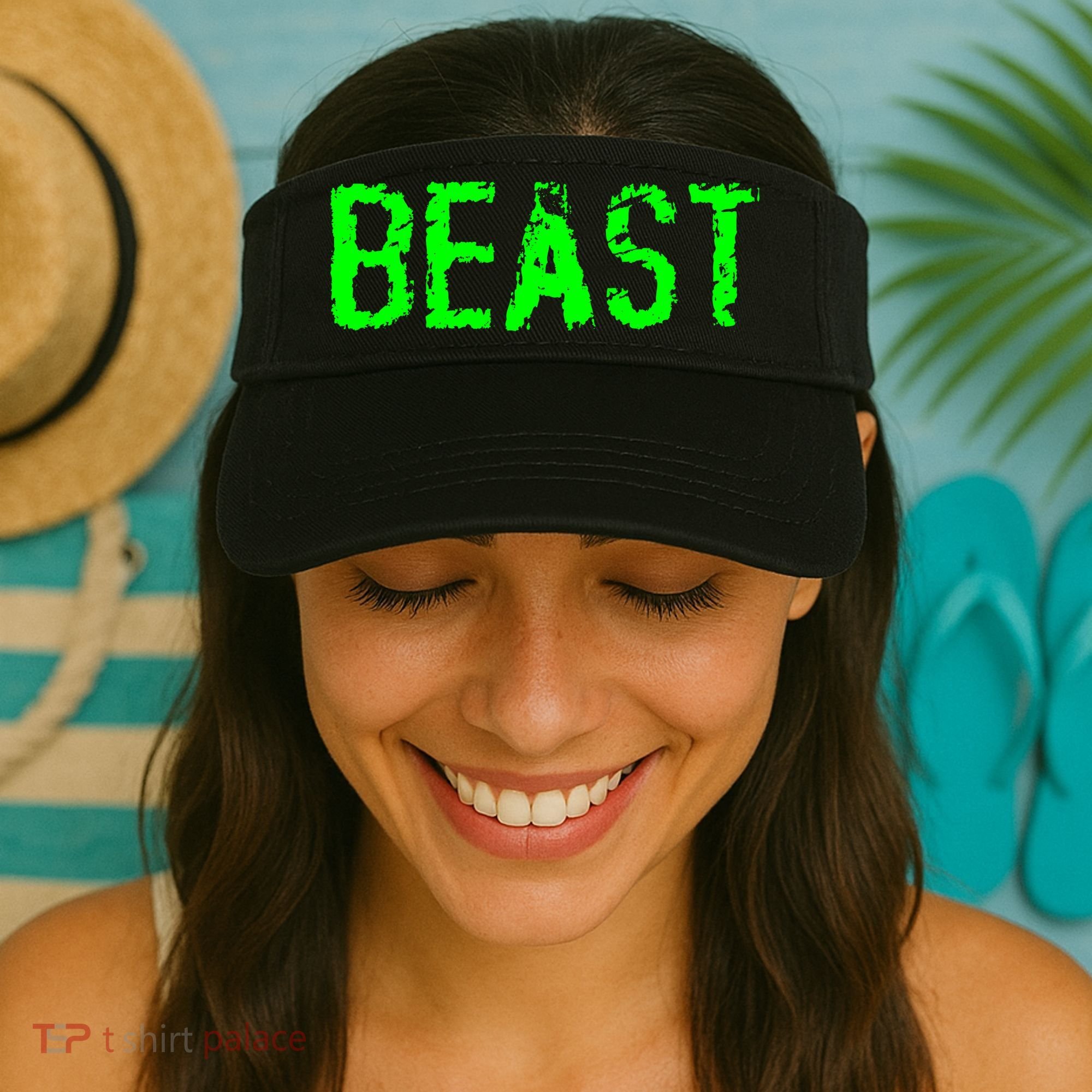 Beast Gym Workout Mode Fitness Logo Visor