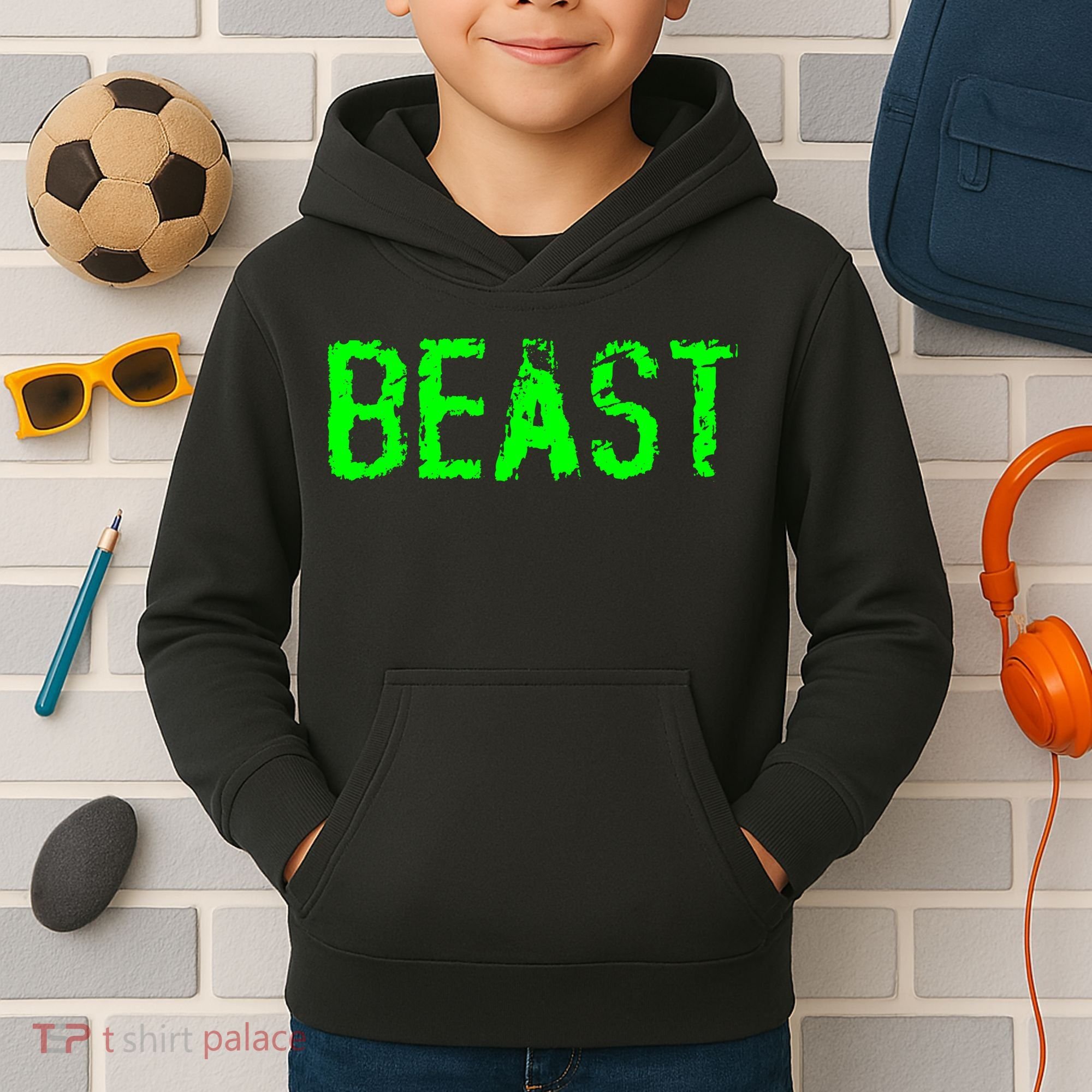Beast Gym Workout Mode Fitness Logo Kids Hoodie