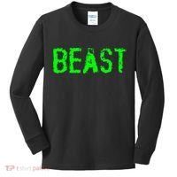 Beast Gym Workout Mode Fitness Logo Kids Long Sleeve Shirt thumb 0