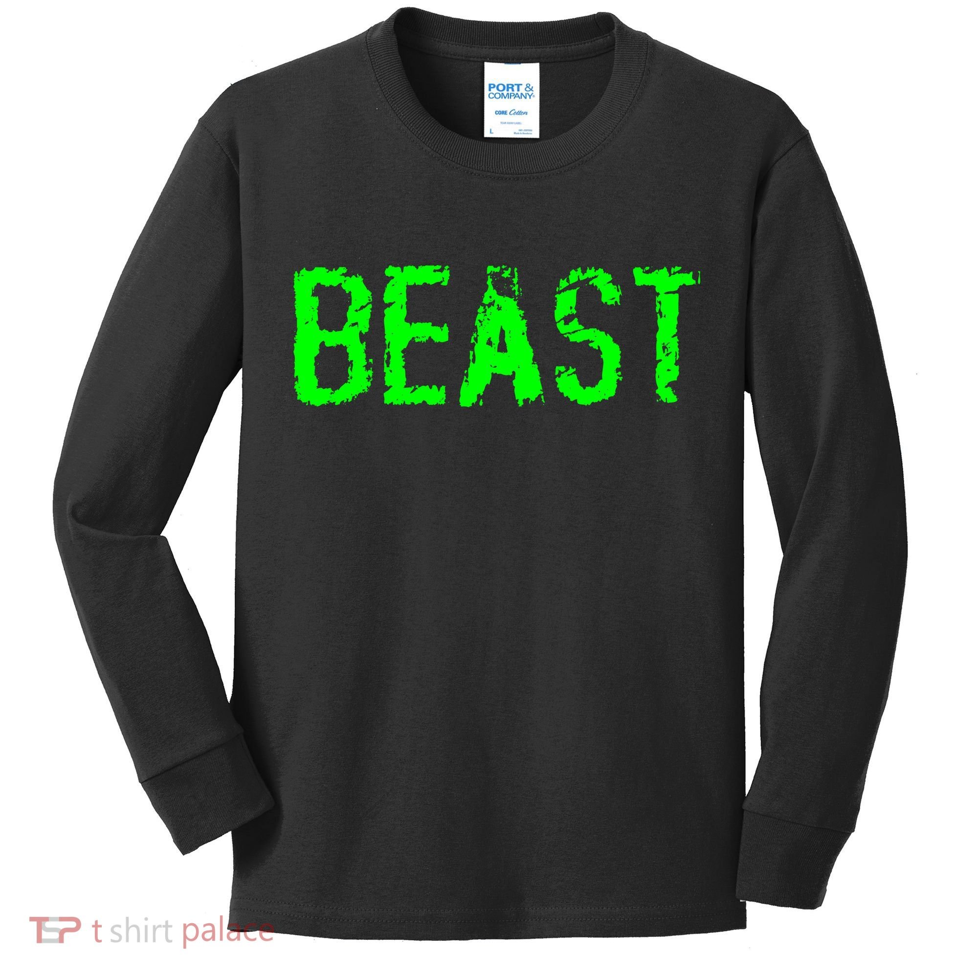 Beast Gym Workout Mode Fitness Logo Kids Long Sleeve Shirt