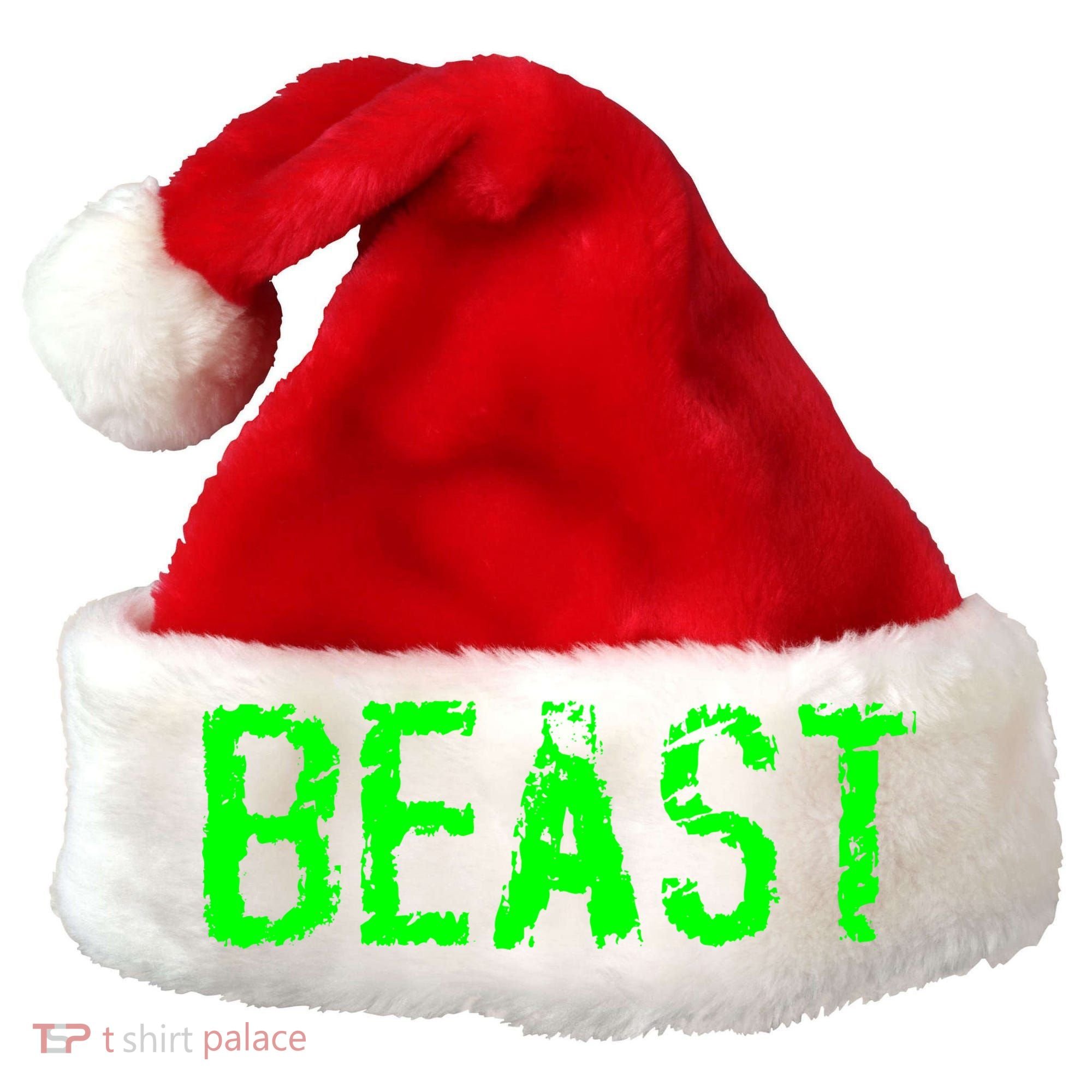 Beast Gym Workout Mode Fitness Logo Santa Hat