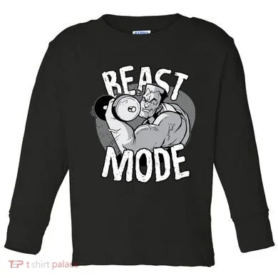 Beast Mode Bodybuilder Toddler Long Sleeve