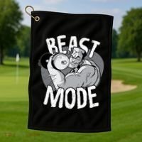 Beast Mode Bodybuilder Golf Towel thumb 1