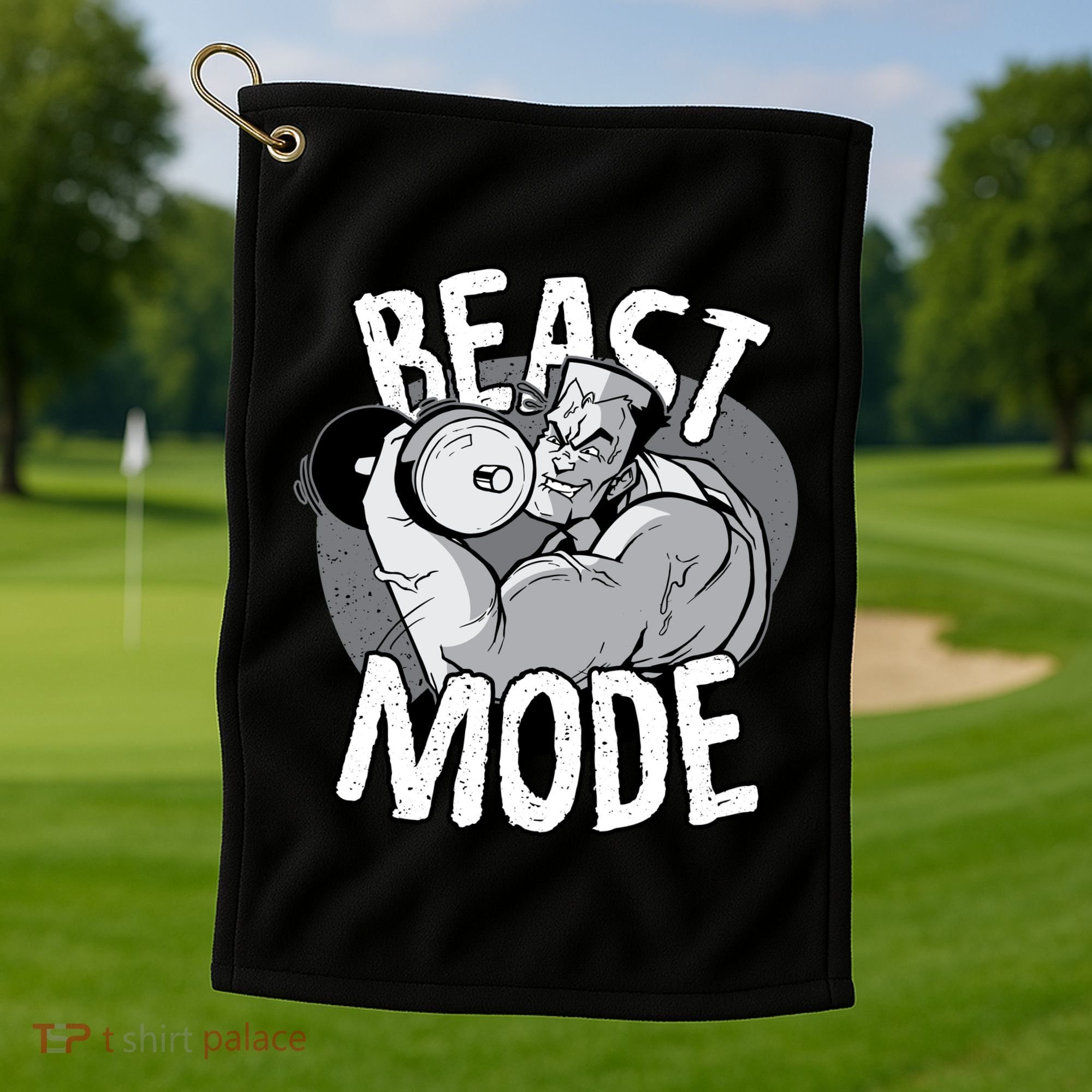 Beast Mode Bodybuilder Golf Towel