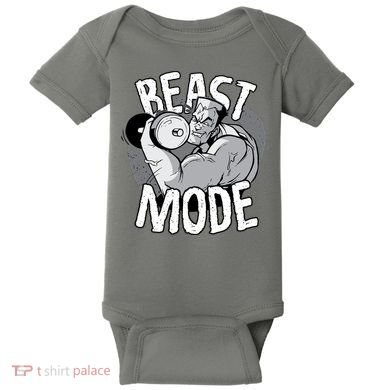 Beast Mode Bodybuilder Baby Bodysuit