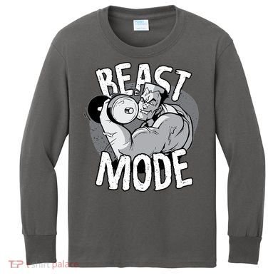 Beast Mode Bodybuilder Kids Long Sleeve Shirt