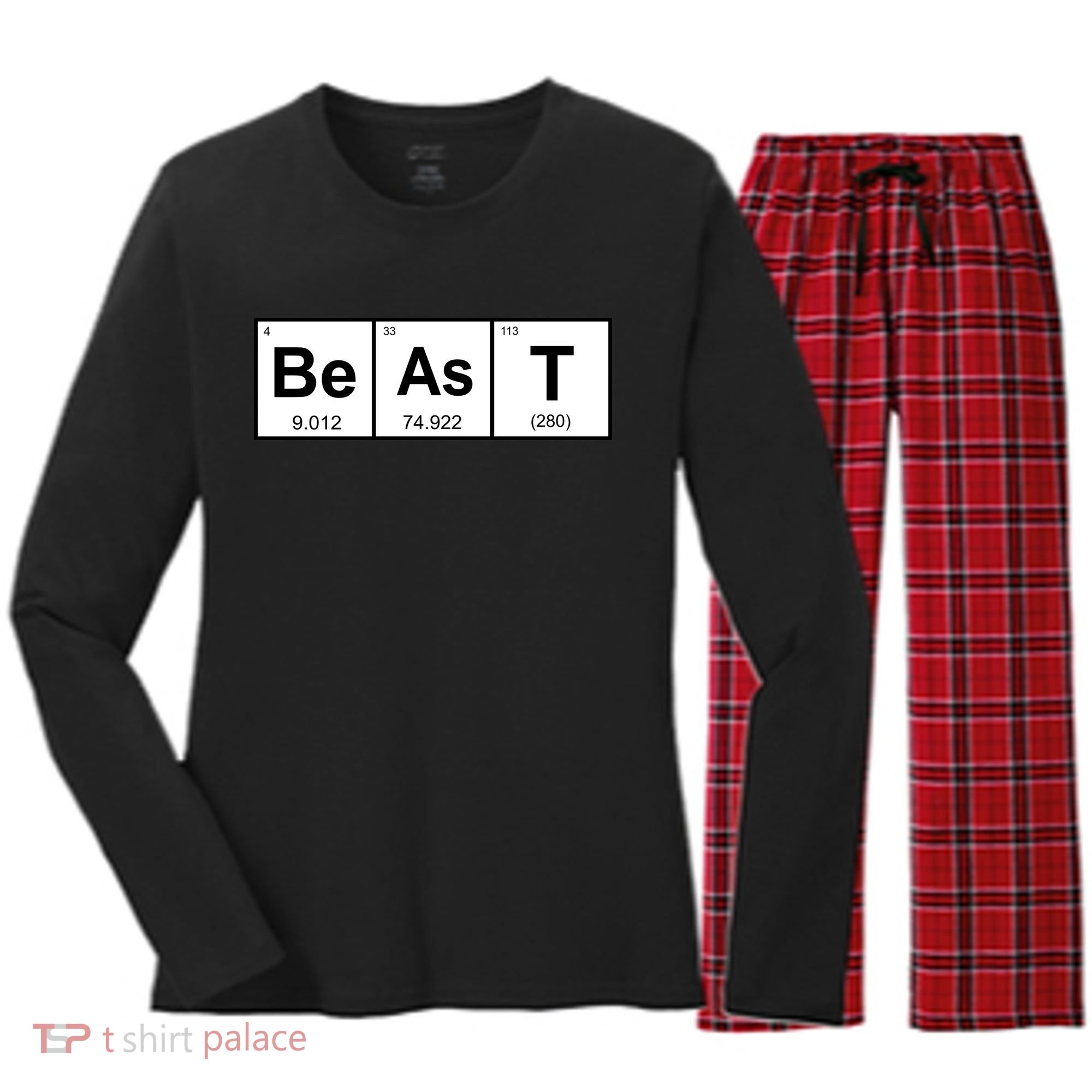 Beast Table of Elements Women's Long Sleeve Flannel Pajama Set 