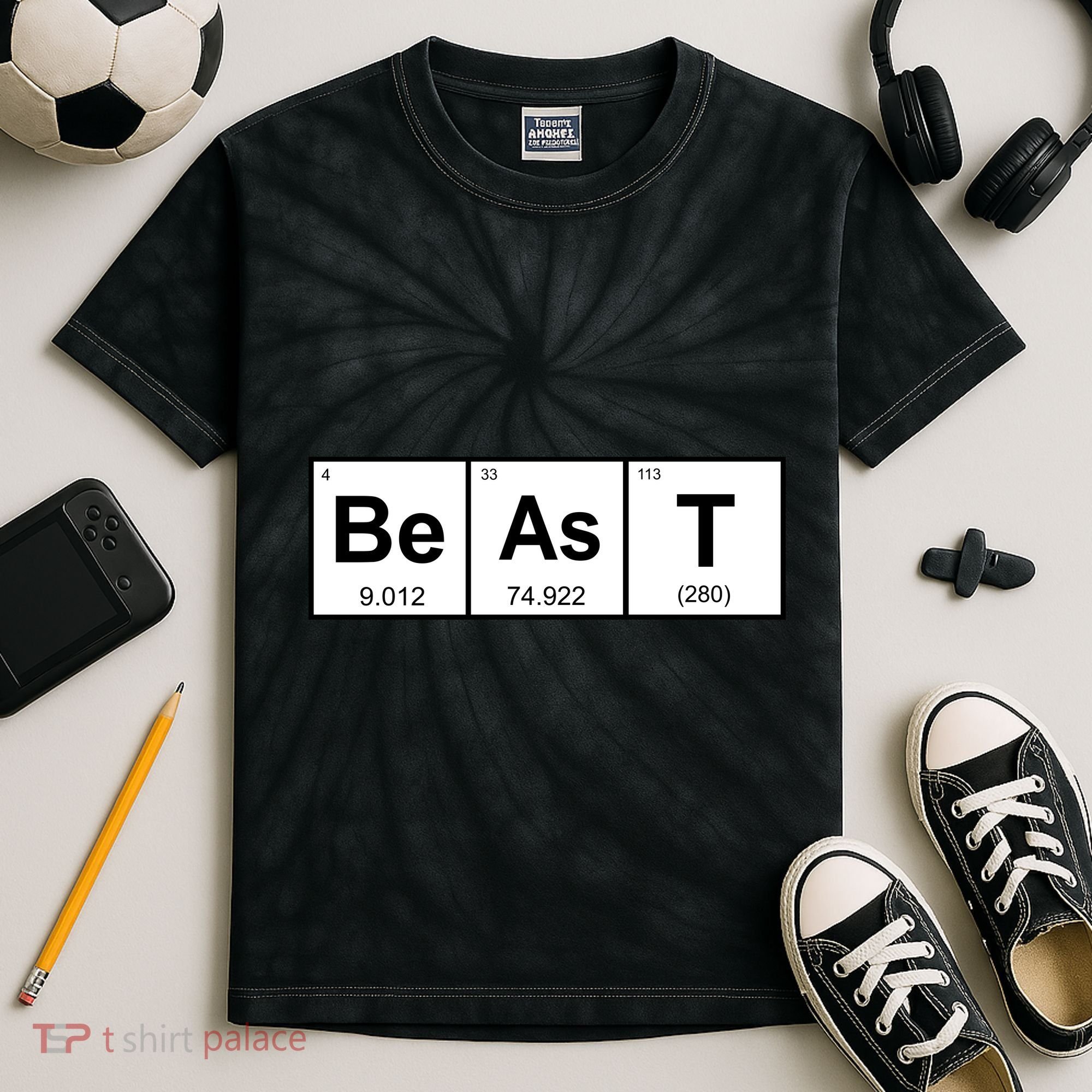 Beast Table of Elements Kids Tie-Dye T-Shirt