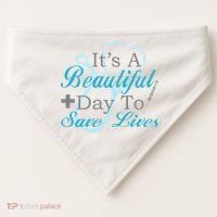 Beautiful Day To Save Lives Nurse USA-Made Doggie Bandana thumb 0