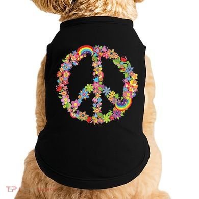 Beautiful Flower Peace Sign Doggie Tank