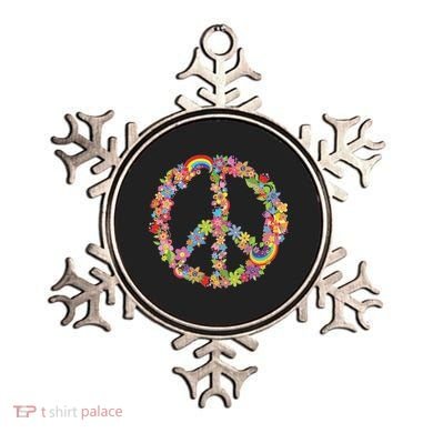Beautiful Flower Peace Sign Ornament