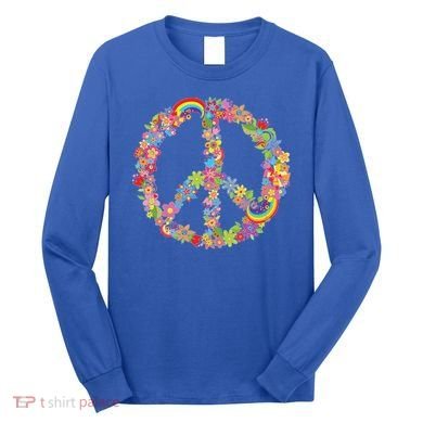 Beautiful Flower Peace Sign Long Sleeve Shirt