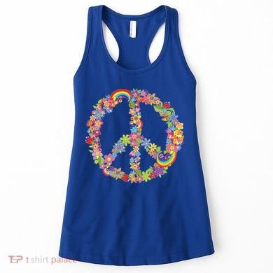 Beautiful Flower Peace Sign Women's Tank Top