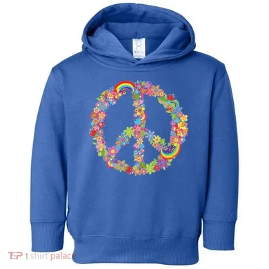 Beautiful Flower Peace Sign Toddler Hoodie
