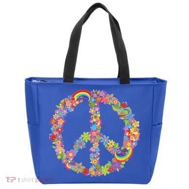 Beautiful Flower Peace Sign Tote Bag