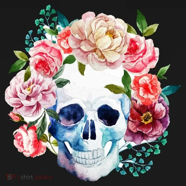 Beautiful Flower Skull Doggie Tank