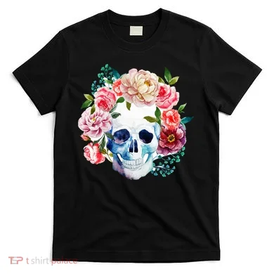 Beautiful Flower Skull T-Shirt