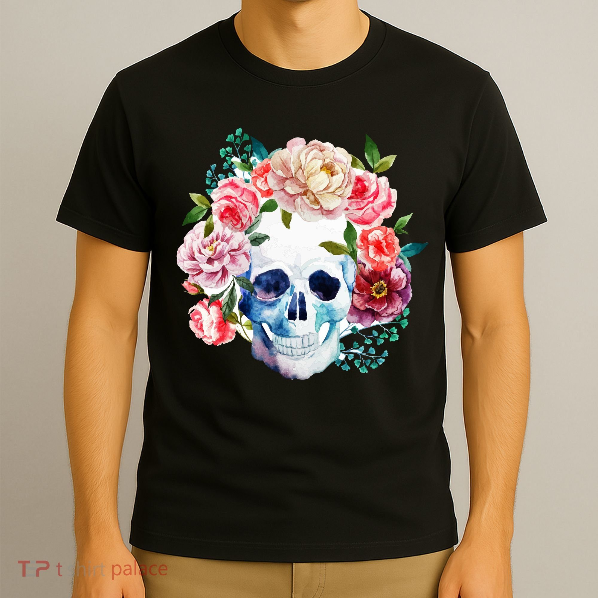 Beautiful Flower Skull T-Shirt