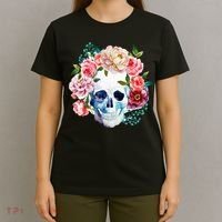 Beautiful Flower Skull T-Shirt thumb 4