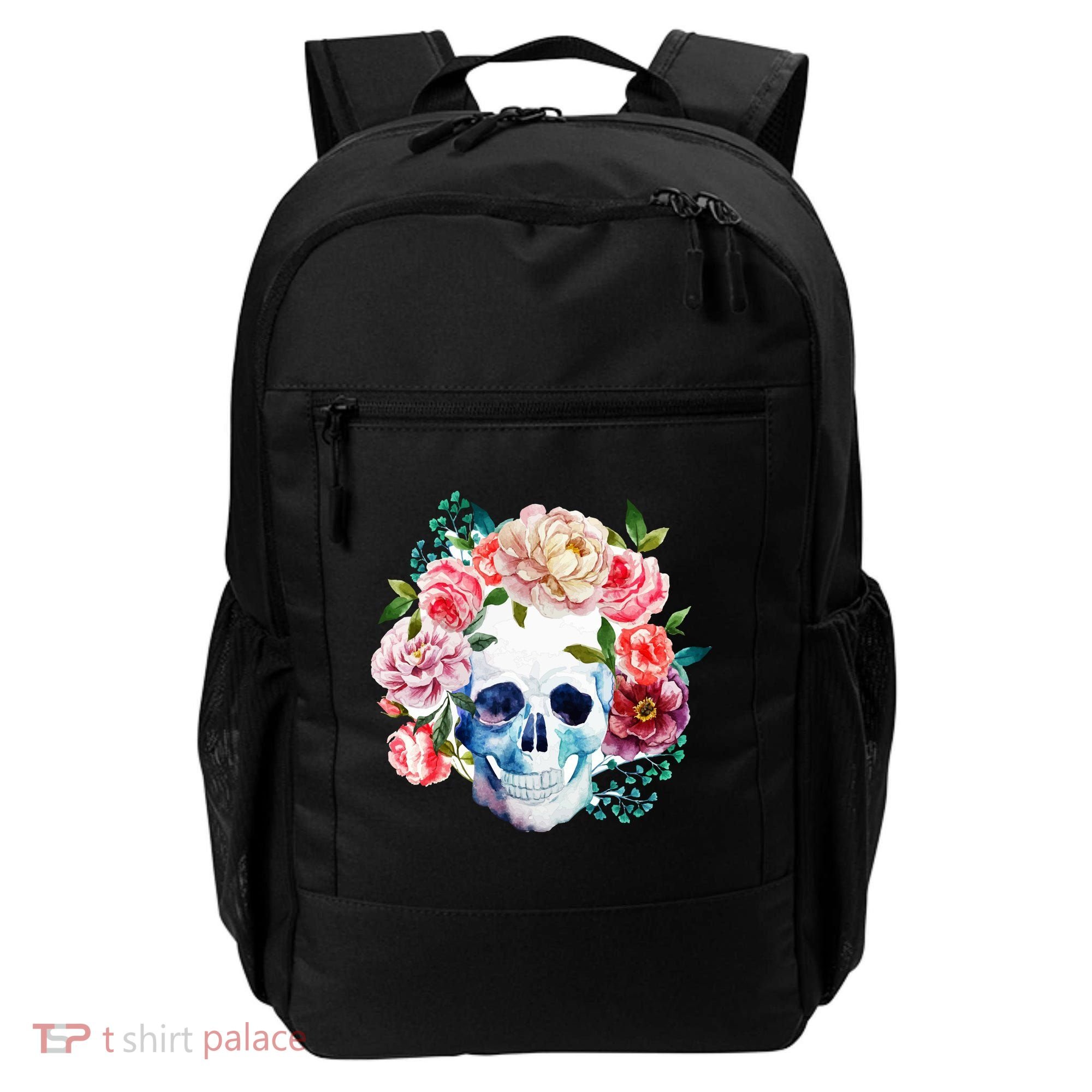 Beautiful Flower Skull Backpack
