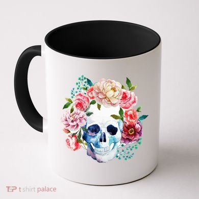 Beautiful Flower Skull Coffee Mug