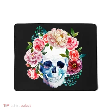 Beautiful Flower Skull Mousepad