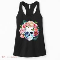 Beautiful Flower Skull Women's Tank Top thumb 0