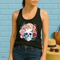 Beautiful Flower Skull Women's Tank Top thumb 2