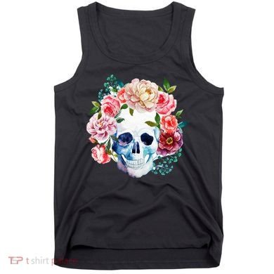 Beautiful Flower Skull Tank Top