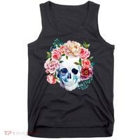 Beautiful Flower Skull Tank Top thumb 0