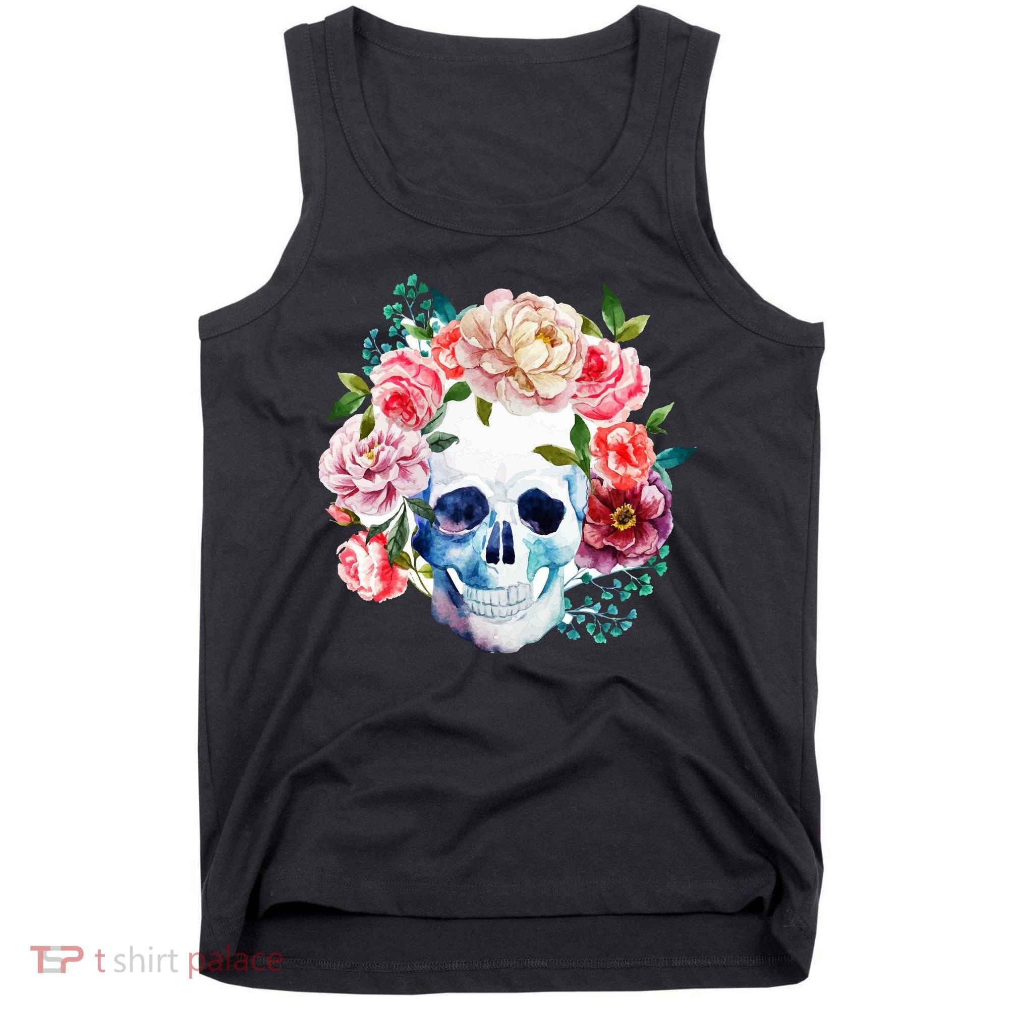 Beautiful Flower Skull Tank Top