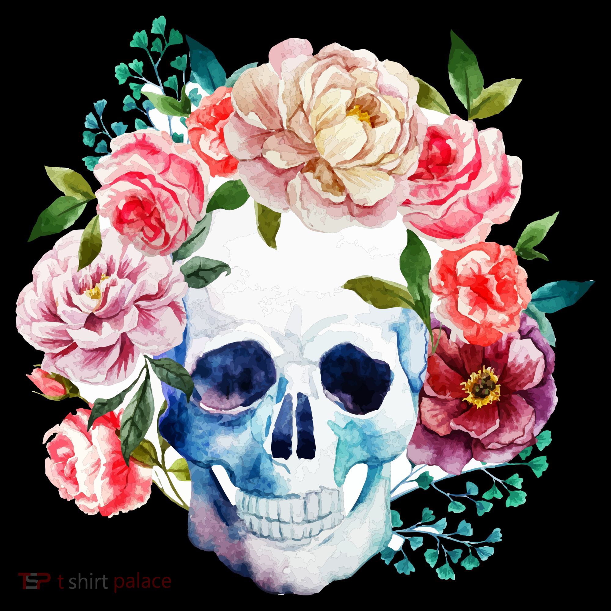 Beautiful Flower Skull Visor