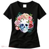 Beautiful Flower Skull Women's T-Shirt thumb 0