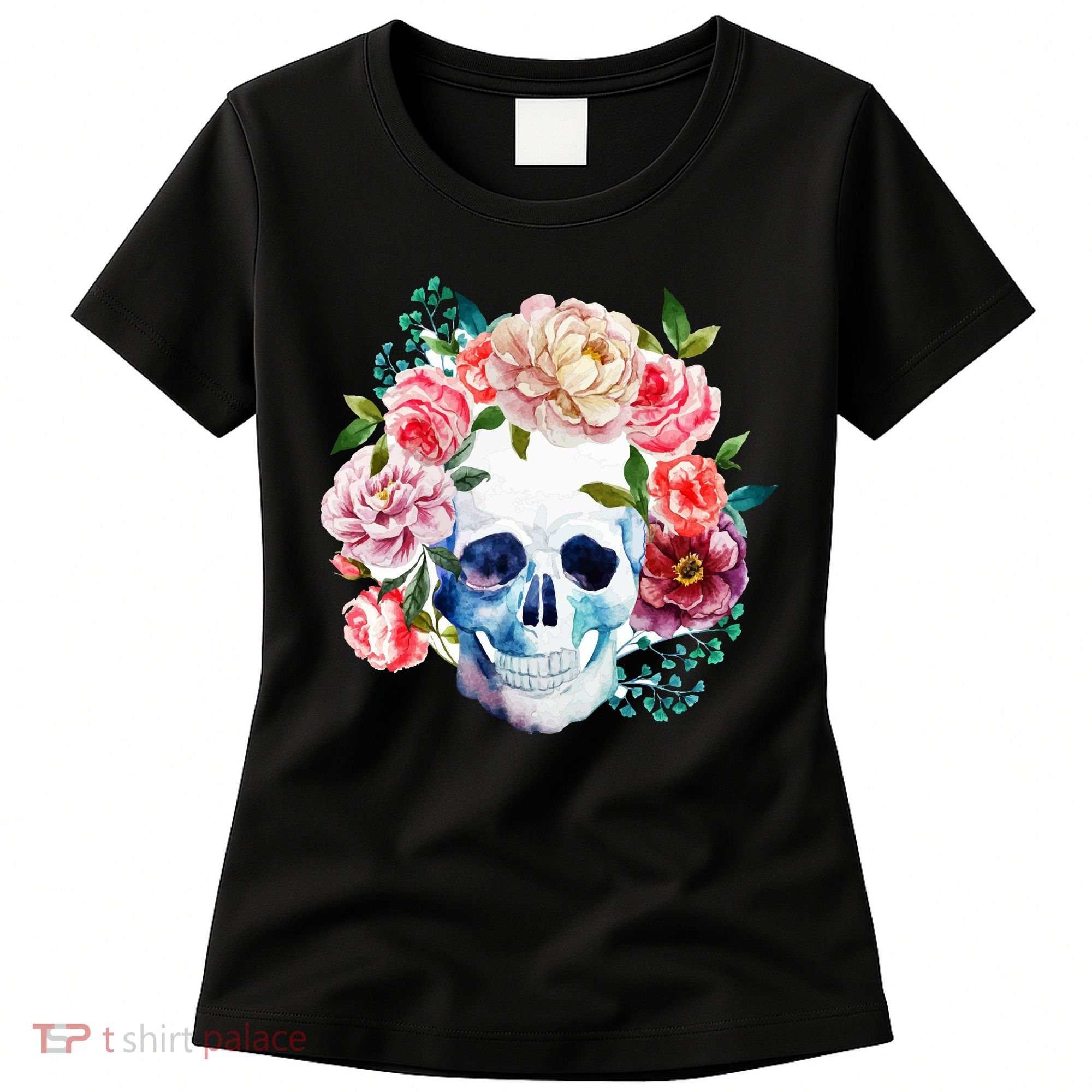 Beautiful Flower Skull Women's T-Shirt
