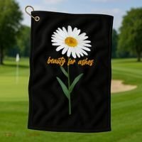 Beauty To Ashes Daisy Flower Golf Towel thumb 1