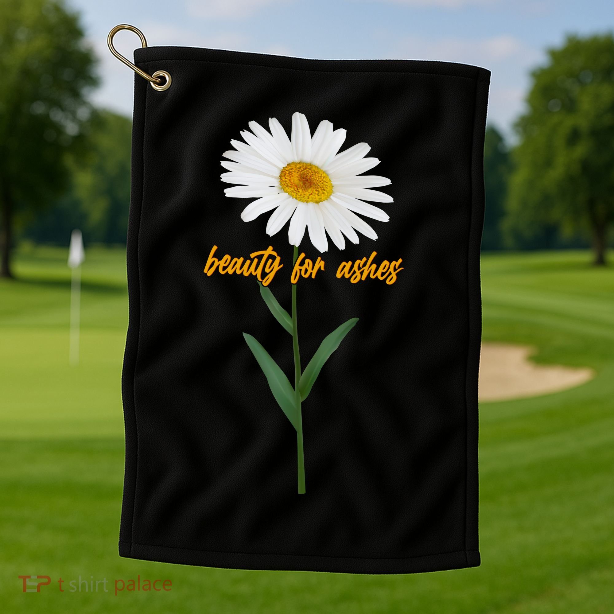Beauty To Ashes Daisy Flower Golf Towel