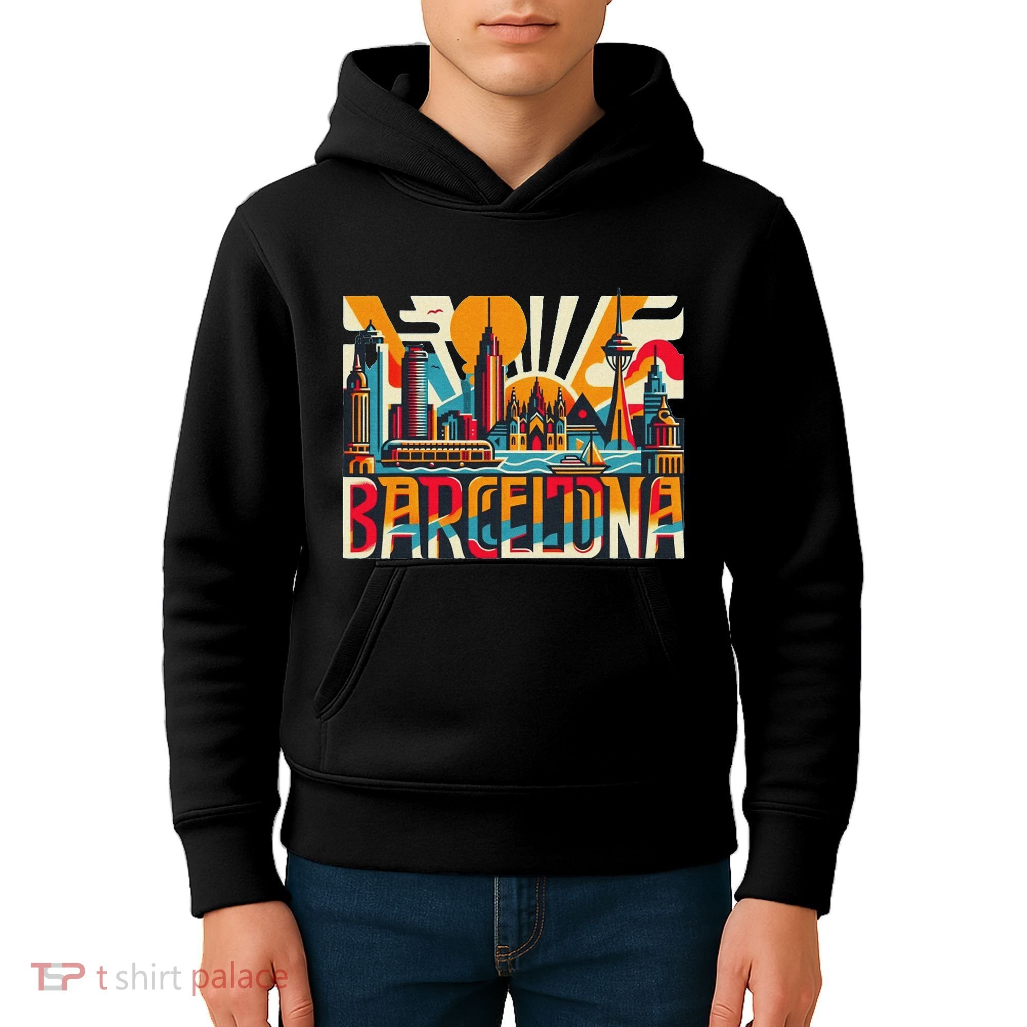 Barcelona Espana Barcelona Spain Kids Hoodie