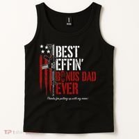 Best Effin’ Bonus Dad Ever Daddy Gun Rights American Flag Tank Top thumb 2