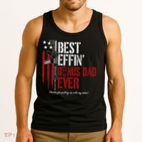 Best Effin’ Bonus Dad Ever Daddy Gun Rights American Flag Tank Top thumb 3