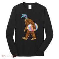 Bigfoot Easter Bunny Ears Egg Sasquatch Lover Gift Long Sleeve Shirt thumb 0