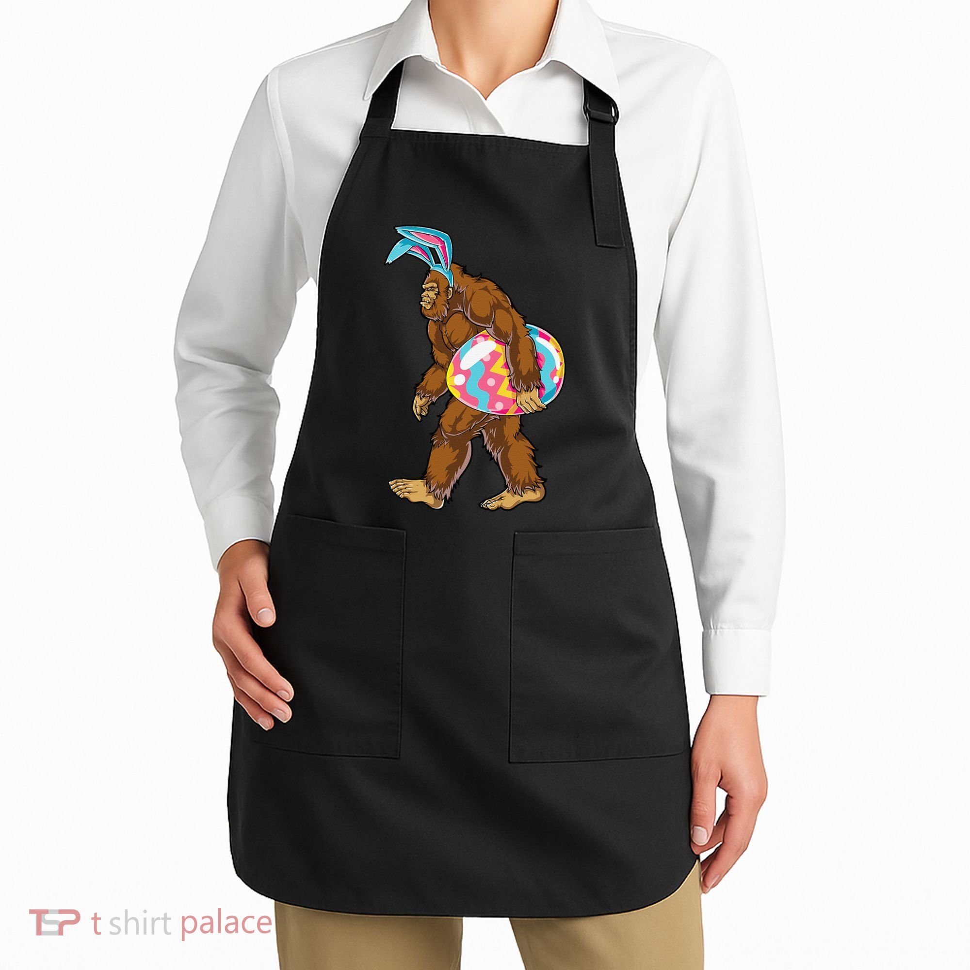 Bigfoot Easter Bunny Ears Egg Sasquatch Lover Gift Apron