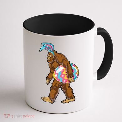 Bigfoot Easter Bunny Ears Egg Sasquatch Lover Gift Coffee Mug back