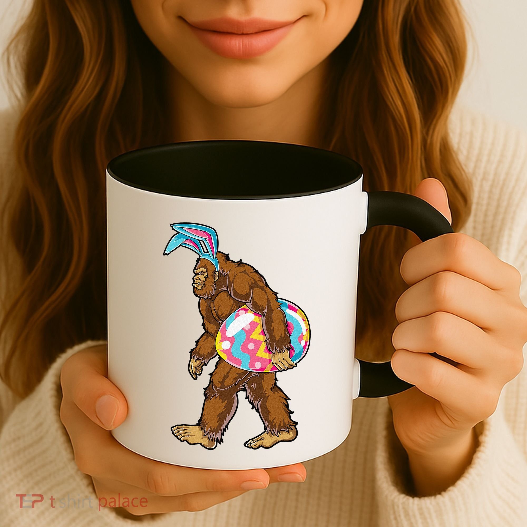 Bigfoot Easter Bunny Ears Egg Sasquatch Lover Gift Coffee Mug