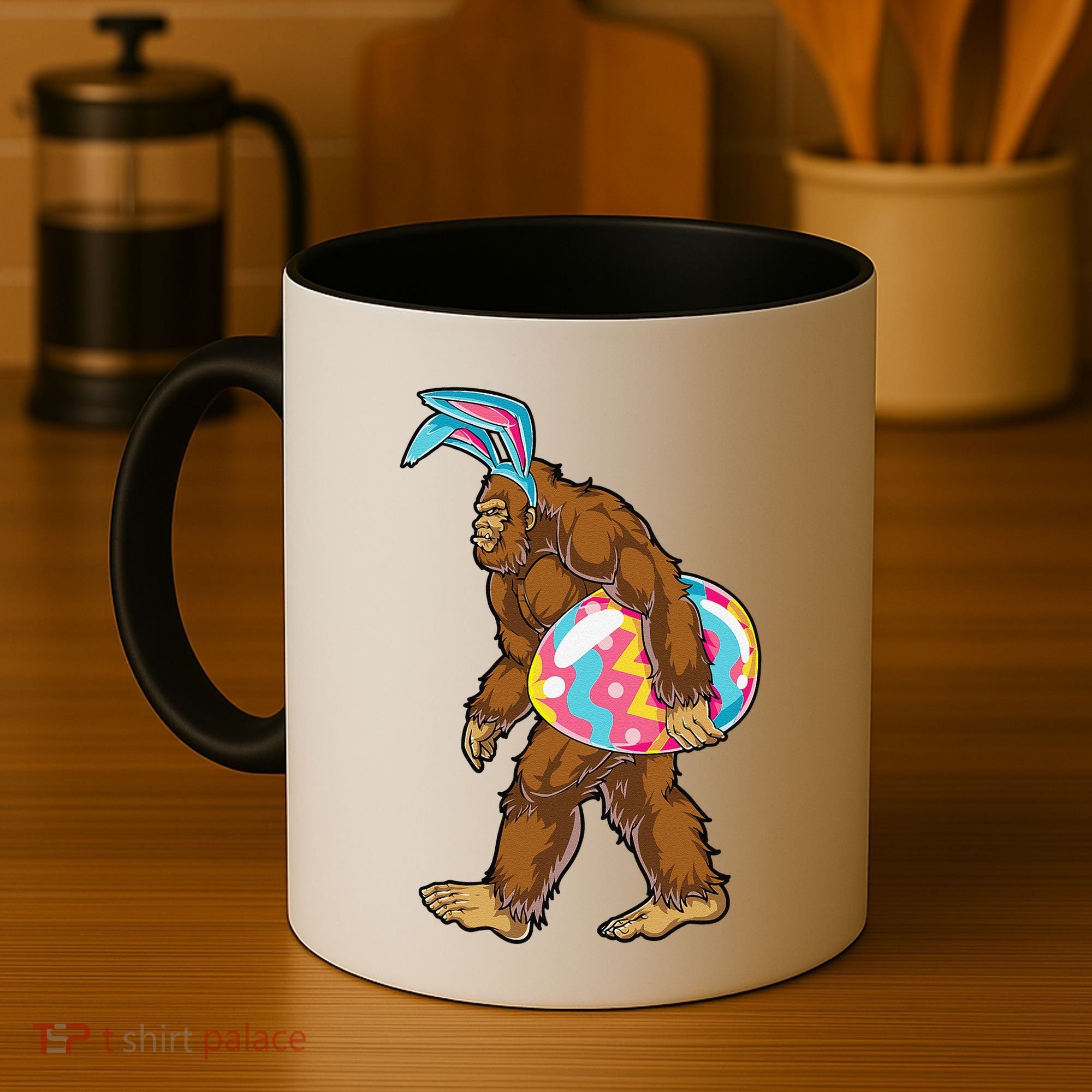 Bigfoot Easter Bunny Ears Egg Sasquatch Lover Gift Coffee Mug